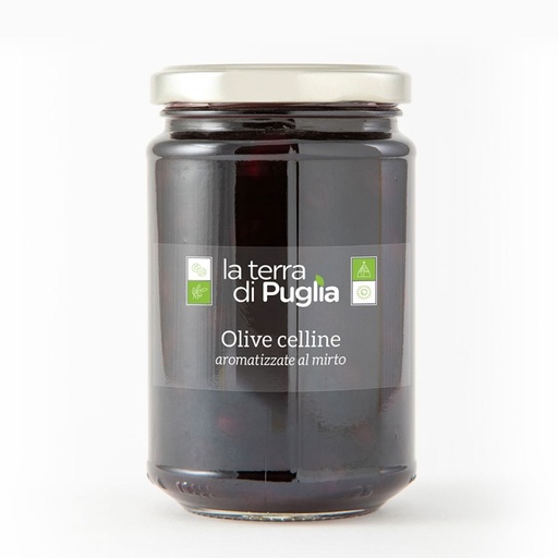 Celline Olives with myrtle (300gr), La Terra di Puglia
